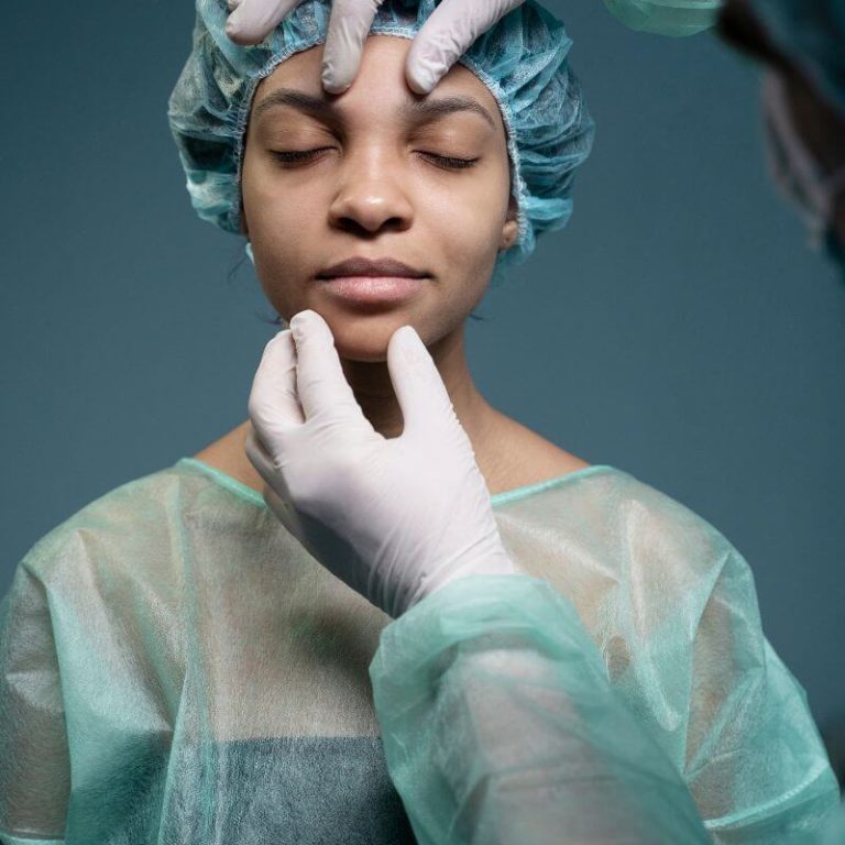 black woman plastic surgery gown